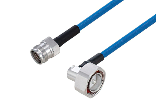 Plenum 4.3-10 Female to 7/16 DIN Male Right Angle Low PIM Cable 100 cm Length Using SPP-250-LLPL Coax Using Times Microwave Parts