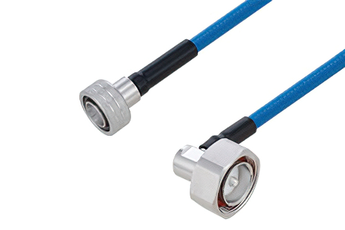 Plenum Snap-On 4.3-10 Male to 7/16 DIN Male Right Angle Low PIM Cable 100 cm Length Using SPP-250-LLPL Coax Using Times Microwave Parts
