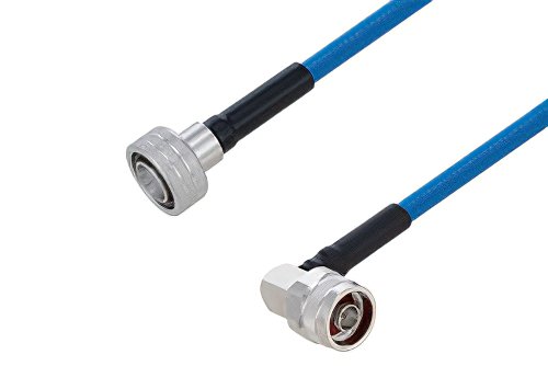 Plenum Snap-On 4.3-10 Male to N Male Right Angle Low PIM Cable Using SPP-250-LLPL Coax Using Times Microwave Parts