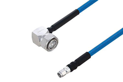 Plenum 4.3-10 Male Right Angle to SMA Male Low PIM Cable 60 Inch Length Using SPP-250-LLPL Coax Using Times Microwave Parts