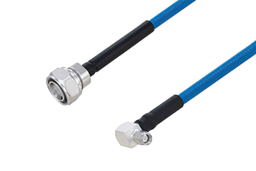 Plenum 4.3-10 Male to SMA Male Right Angle Low PIM Cable 100 cm Length Using SPP-250-LLPL Coax Using Times Microwave Parts