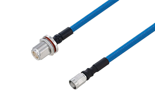 Plenum N Female Bulkhead to NEX10 Male Low PIM Cable 200 cm Length Using SPP-250-LLPL Coax Using Times Microwave Parts