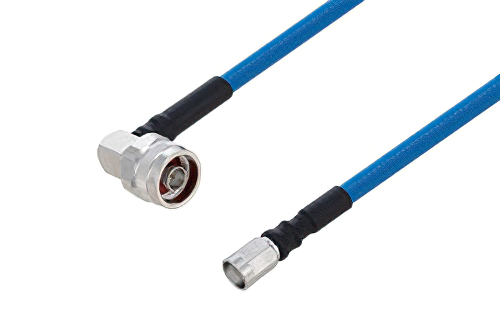 Plenum N Male Right Angle to NEX10 Male Low PIM Cable 100 cm Length Using SPP-250-LLPL Coax Using Times Microwave Parts