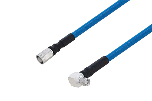 Plenum SMA Male Right Angle to NEX10 Male Low PIM Cable 48 Inch Length Using SPP-250-LLPL Coax Using Times Microwave Parts