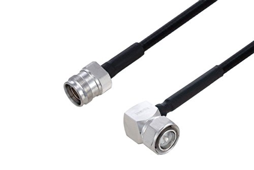 Outdoor Rated 4.3-10 Male Right Angle to 4.3-10 Female Low PIM Cable Using SPO-250 Coax Using Times Microwave Parts
