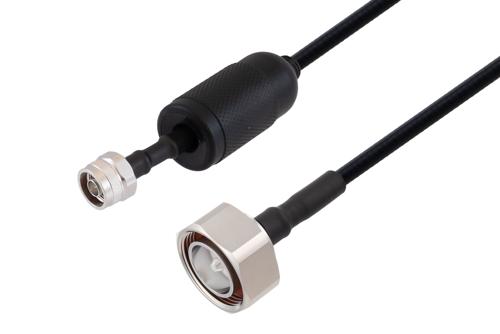 Waterproof IP68 7/16 DIN Male (Plug) to N Male (Plug) Low Loss Cable Using SPO-250 Coax with Times Microwave Components