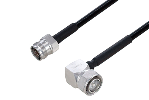Fire Rated 4.3-10 Male Right Angle to 4.3-10 Female Low PIM Cable Using SPF-250 Coax Using Times Microwave Parts