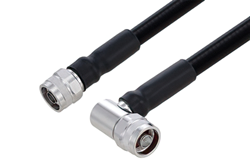 Fire Rated N Male to N Male Right Angle Low PIM Cable Using SPF-500 Coax Using Times Microwave Parts