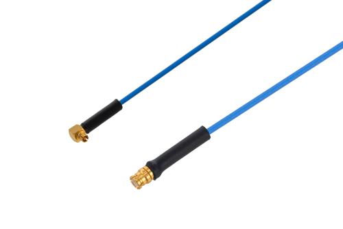 Mini SMP Female Right Angle to SMP Female Cable Using PE-P047 Coax with HeatShrink