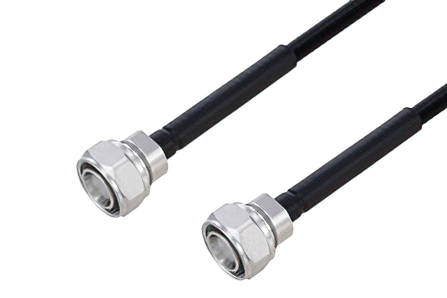 Outdoor Rated 4.3-10 Male to 4.3-10 Male Low PIM Cable 12 Inch Length Using SPO-250 Coax Using Times Microwave Parts