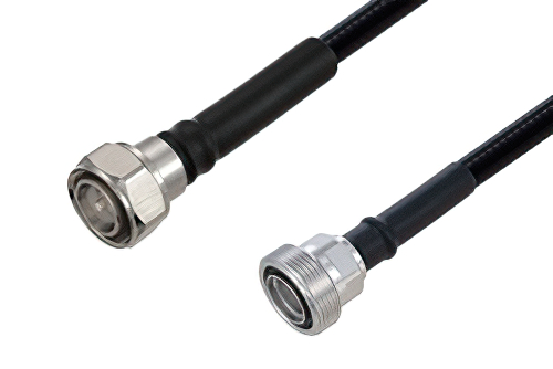 Outdoor Rated 4.3-10 Male to 7/16 DIN Female Low PIM Cable 36 Inch Length Using SPO-375 Coax Using Times Microwave Parts