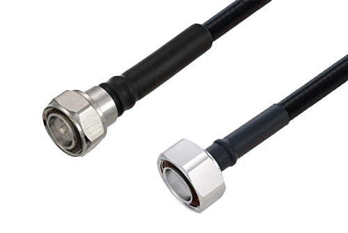 Fire Rated 4.3-10 Male to 7/16 DIN Male Low PIM Cable 24 Inch Length Using SPF-375 Coax Using Times Microwave Parts