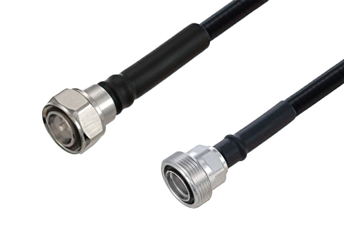 Fire Rated 4.3-10 Male to 7/16 DIN Female Low PIM Cable 50 cm Length Using SPF-375 Coax Using Times Microwave Parts