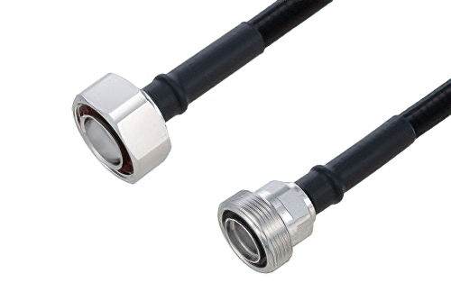 Fire Rated 7/16 DIN Male to 7/16 DIN Female Low PIM Cable 24 Inch Length Using SPF-375 Coax Using Times Microwave Parts