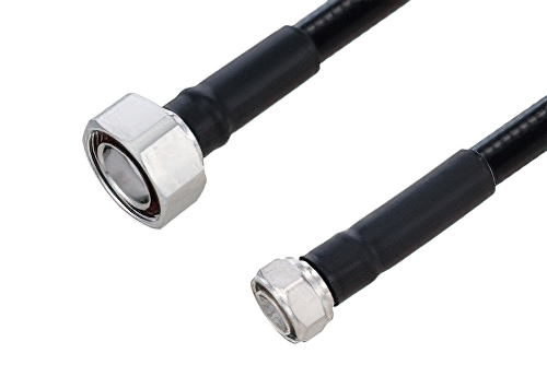 Outdoor Rated 4.3-10 Male to 7/16 DIN Male Low PIM Cable 12 Inch Length Using SPO-500 Coax Using Times Microwave Parts