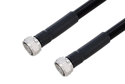 Fire Rated 4.3-10 Male to 4.3-10 Male Low PIM Cable 100 cm Length Using SPF-500 Coax Using Times Microwave Parts