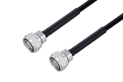 Fire Rated 4.3-10 Male to 4.3-10 Male Low PIM Cable 100 cm Length Using SPF-250 Coax Using Times Microwave Parts