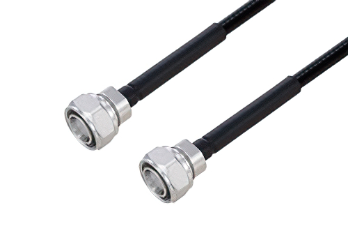 Fire Rated 4.3-10 Male to 4.3-10 Male Low PIM Cable 200 cm Length Using SPF-250 Coax Using Times Microwave Parts