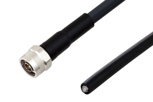 N Male to Straight Cut Lead Low Loss Cable Using LMR-400-DB Coax With Times Microwave Components
