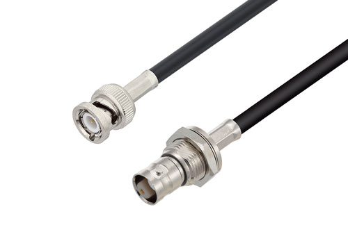 BNC Female Bulkhead to BNC Male Low Loss Cable Using LMR-195 Coax