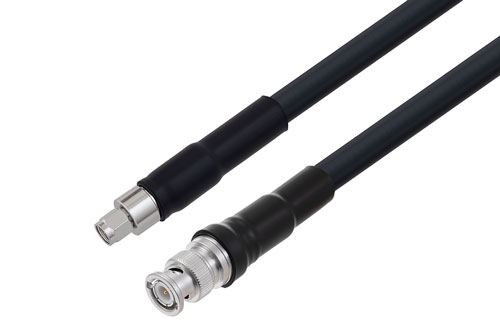 BNC Male to SMA Male Low Loss Cable Using LMR-400-UF Coax With Times Microwave Components