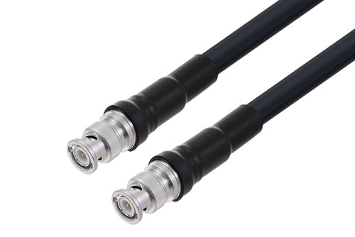 BNC Male to BNC Male Low Loss Cable Using LMR-400-UF Coax With Times Microwave Components , LF Solder