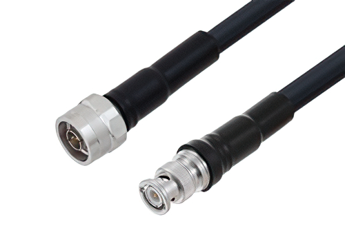 N Male to BNC Male Cable Using LMR-400 Coax with HeatShrink
