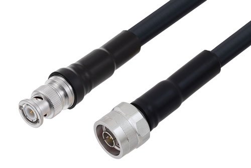 BNC Male to N Male Low Loss Cable Using LMR-400 Coax With Times Microwave Components