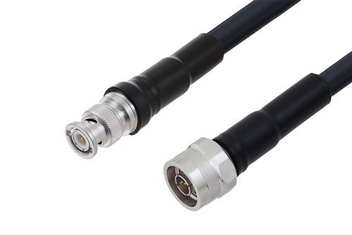BNC Male to N Male Cable Using LMR-400-DB Coax with HeatShrink