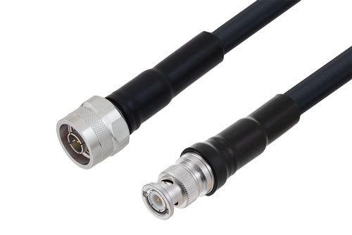 BNC Male to N Male Low Loss Cable Using LMR-400-DB Coax With Times Microwave Components