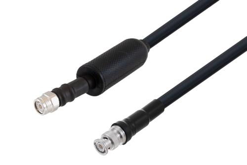Waterproof IP68 BNC Male (Plug) to TNC Male (Plug) Low Loss Cable Using LMR-400 Coax with Times Microwave Components