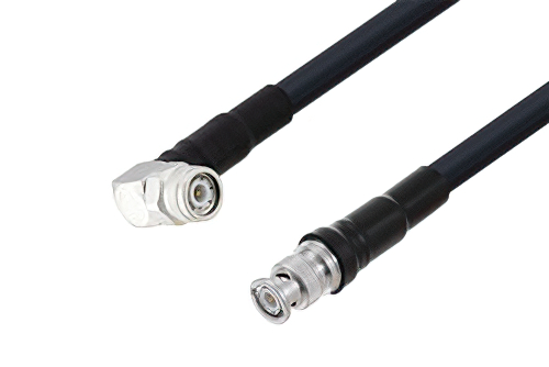 BNC Male to TNC Male Right Angle Cable Using LMR-400-UF Coax