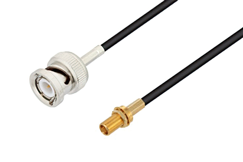 BNC Male to MCX Jack Bulkhead Low Loss Cable 24 Inch Length Using LMR-100 Coax