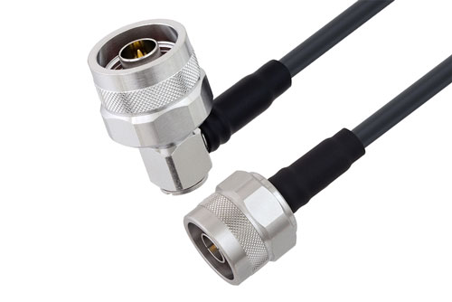 N Male to N Male Right Angle Cable Using LMR-195-FR Coax
