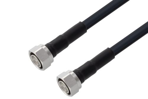 4.3-10 Male to 4.3-10 Male Low Loss Cable Using LMR-400 Coax with Times Microwave Components with HeatShrink