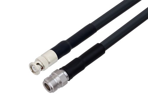BNC Male to N Female Low Loss Cable Using LMR-400 Coax