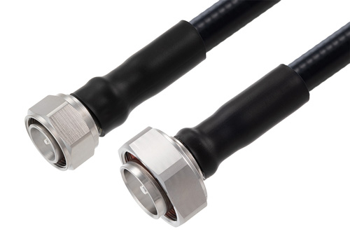 Outdoor Rated 4.3-10 Male to 7/16 DIN Male Low PIM Cable 48 Inch Length Using SPO-500 Coax Using Times Microwave Parts
