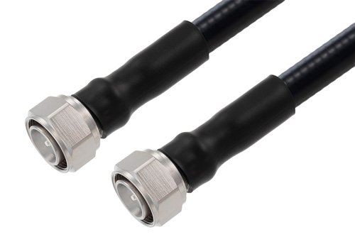 Fire Rated 4.3-10 Male to 7/16 DIN Male Low PIM Cable Using SPF-500 Coax Using Times Microwave Parts