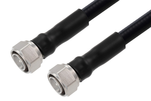Fire Rated 4.3-10 Male to 4.3-10 Male Low PIM Cable 100 cm Length Using SPF-500 Coax Using Times Microwave Parts