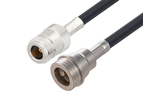 N Female to Snap-On QN Male Low Loss Cable Using LMR-240 Coax