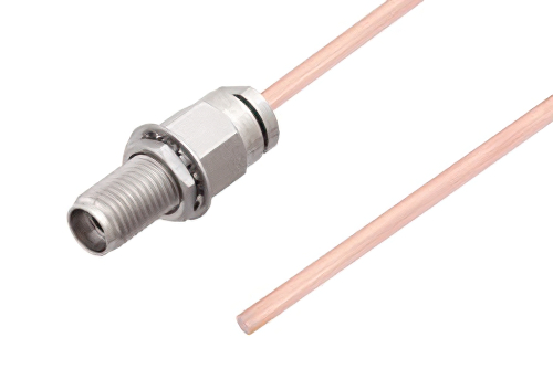 2.92mm Female Bulkhead to Straight Cut Lead Cable Using RG405 Coax