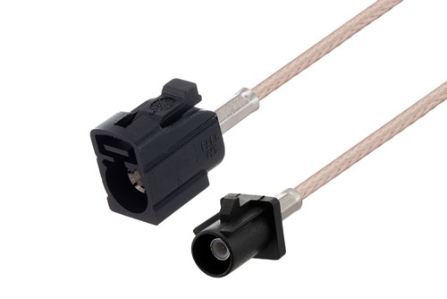 Black FAKRA Plug to FAKRA Jack Cable Using RG316 Coax