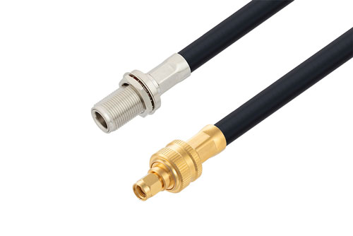 N Female Bulkhead to Reverse Polarity SMA Plug Low Loss Cable Using LMR-400 Coax