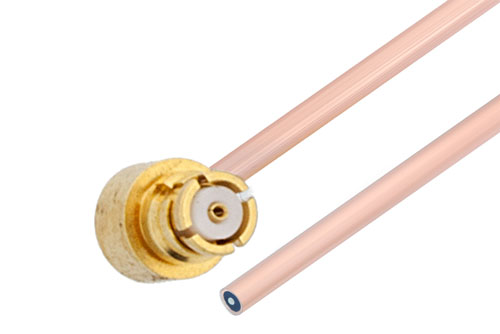 SMP Female Right Angle to Straight Cut Lead Cable Using PE-047SR Coax