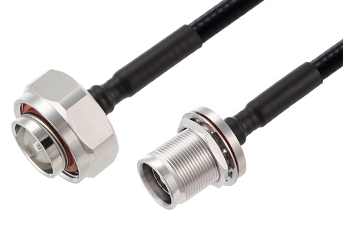 7/16 DIN Male to 7/16 DIN Female Low PIM Cable Using 1/4 inch Superflexible Coax