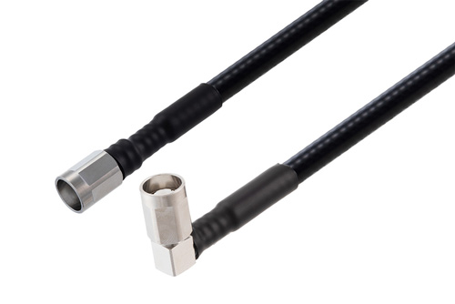 NEX10 Male to NEX10 Male Right Angle Low PIM Cable Using 1/4 inch Superflexible Coax