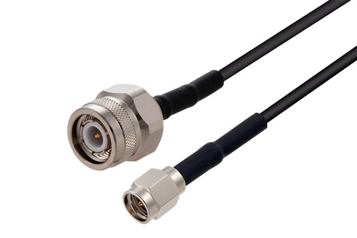 SMA Male to TNC Male Low Loss Cable Using LMR-100 Coax with HeatShrink