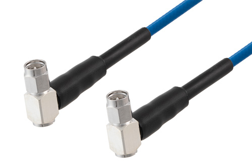 SMA Male Right Angle to SMA Male Right Angle Low PIM Cable Using TFT-402 Coax Using Times Microwave Components
