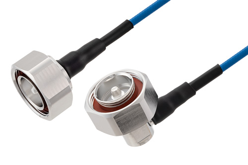 7/16 DIN Male to 7/16 DIN Male Right Angle Low PIM Cable Using TFT-5G-402 Coax Using Times Microwave Components