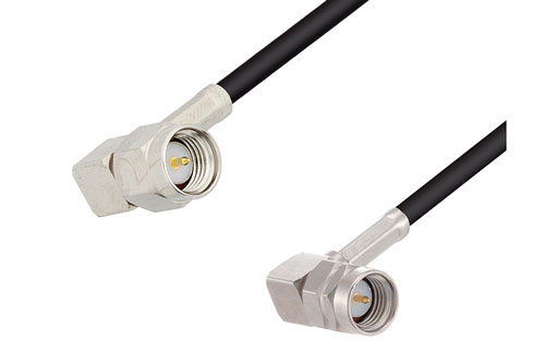 SMA Male Right Angle to Reverse Thread SMA Male Right Angle Low Loss Cable Using LMR-100 Coax